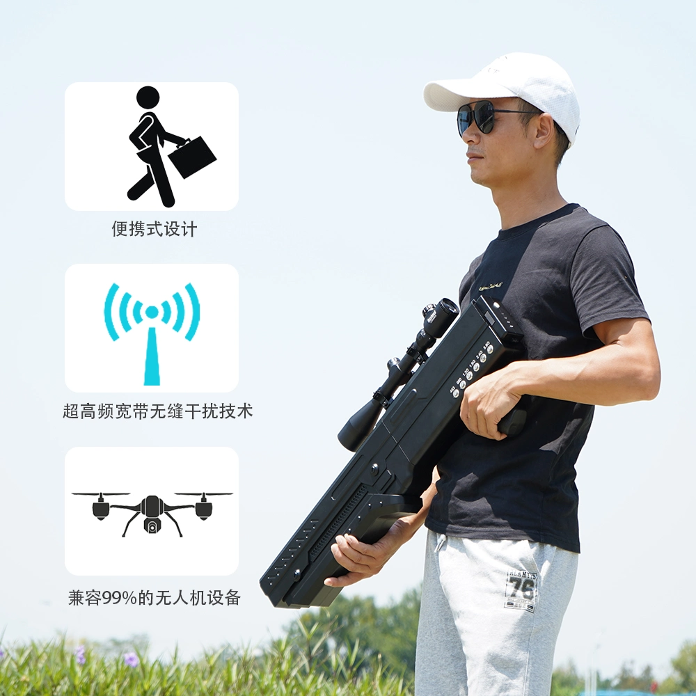 G2000-6 Uav Drone Gun Jammer 145W Signal Blocker Anti Drone Jammer System